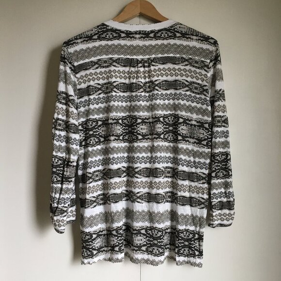 Olsen Europe Reptile Scale Print Tuckwork Jersey Tunic Top - Picture 2 of 15